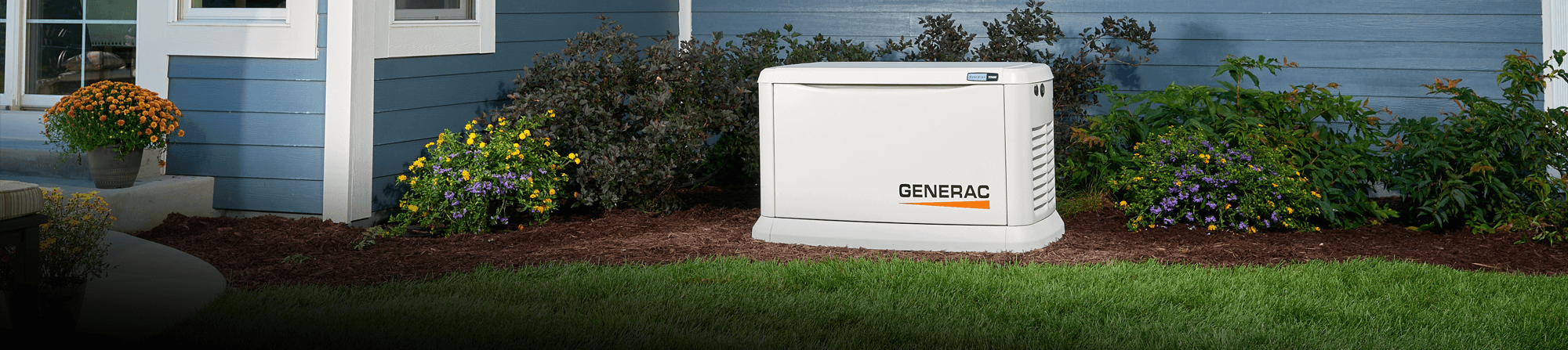 standby generator installed in home garden